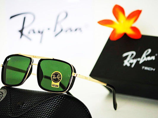 Ray-Ban ( RB ) New Stylish Green & Gold 4413 Square Causal Latest Master Pcs Sunglass For Unisex.