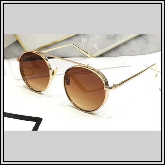 RAY-BAN Trendy Brown & Gold ( Allu ) New 26-mm Men's Sunglasses.